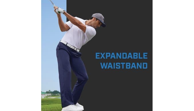 PGA Tour Men's Flat Front Golf Pant with Expandable Waistband thumbnail 3