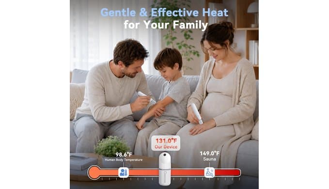 Berrcom Insect Sting and Bite Relief Device, Bug Bite & Mosquito Bite Itch Healer, Plugin to Phone via USB-C or Rechargeable, Chemical-Free Heat Therapy Pen thumbnail 5