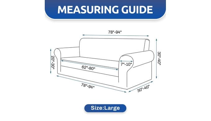 Stretch Couch Covers for Sofa, 3 Cushion Couch Slipcover,Charcoal thumbnail 3