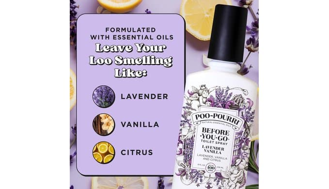 Poo-Pourri Before-You-Go Air & Toilet Freshener Lavender Vanilla Spray 8oz thumbnail 2