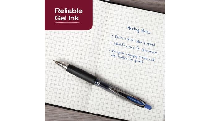 uniball™ 207 Gel Pens, Blue Ink, 0.7mm Medium Point, Retractable, 12 Count thumbnail 4