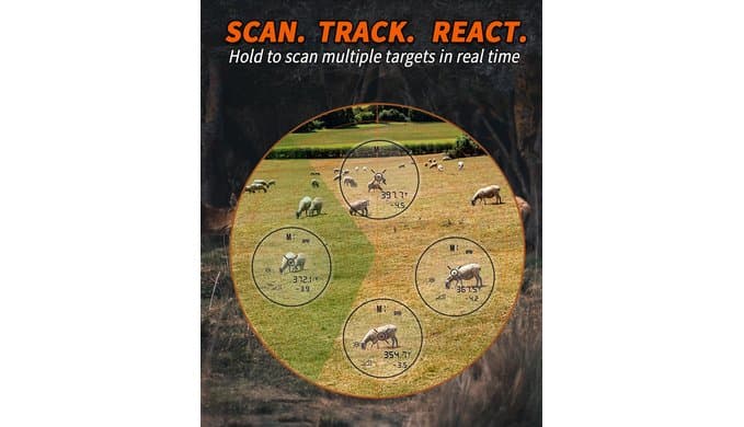 WOSPORTS Hunting Rangefinder, 1200/1500 Yards Bow Hunting/Scan/Speed Modes thumbnail 4