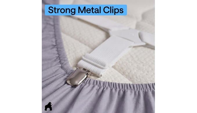 GORILLA GRIP Patented Fitted Bed Sheet Holders for Corners, 4 Pack White thumbnail 4