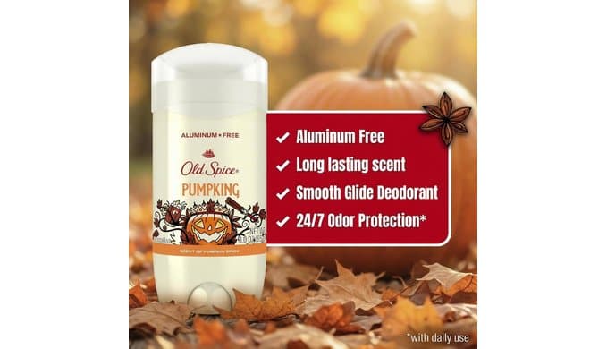 Old Spice Men's Deodorant, Pumpking, Aluminum Free, 3oz, Scent of Pumpkin Spice, Smooth Glide, 24/7 Odor Protection, Limited Seasonal Edition thumbnail 2