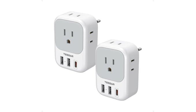 TESSAN European Travel Plug Adapter 2 Pack, Type C Plug thumbnail 1
