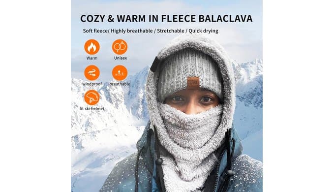 Wind-Resistant Sherpa Hood Fleece Balaclava Winter Ski Mask thumbnail 3