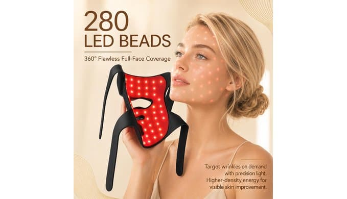 3D Cordless Red Light Therapy Mask for Face, 9 Modes LED Face Mask thumbnail 4