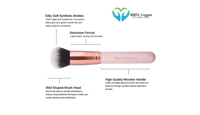 Real Perfection Makeup Brush Set 16 Pcs with 1 Eyebrow Razor Premium Synthetic Foundation Powder Concealers Eyeshadow Blush Makeup Brushes Make up Brushes Kit (Pink) thumbnail 4