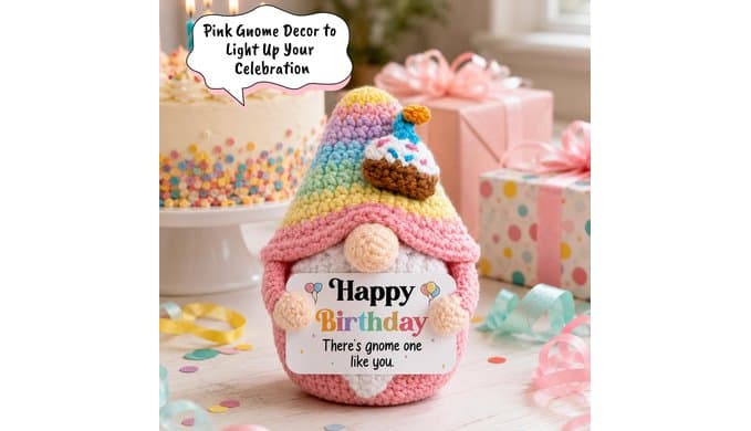 OCCdesign Funny Crochet Gnome Happy Birthday Gifts for Sister Daughter Mom thumbnail 2