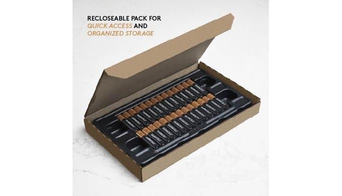 Duracell Coppertop AAA Batteries, 28 Pack, 12-Year Shelf Life, Storage Tray thumbnail 4