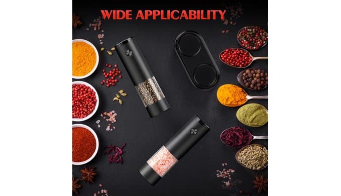 Electric Salt and Pepper Grinder Set Automatic Battery Pepper Mill Shakers Adjustable Coarseness Upgraded Larger Capacity with Led Home and Kitchen Appliances White Elephant Gifts for Women Men thumbnail 2