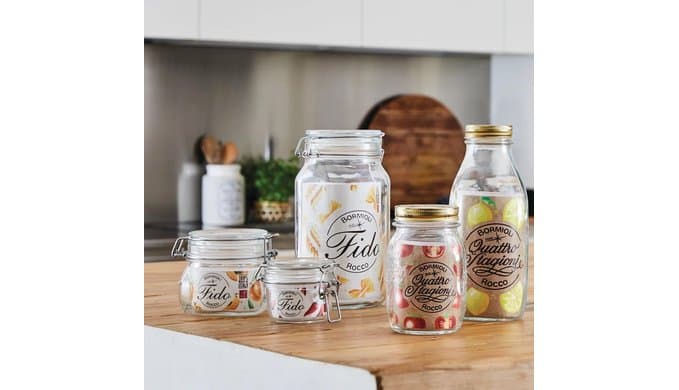 Bormioli Rocco Fido 17.5 Ounce Glass Storage Jars: Airtight Hinged Lid With Leak Proof Gasket, Wide Mouth Food Container - For Zero Waste Air Tight Preserving Jam, Spices, Coffee, Sugar & Herbs thumbnail 2