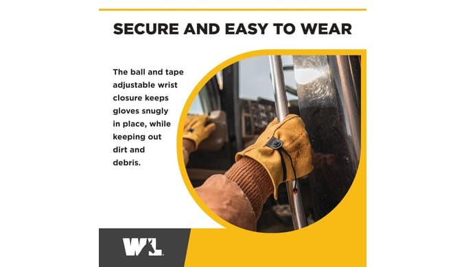 Wells Lamont Work Gloves Men and Women, Cowhide Leather Work Gloves, Adjustable Wrist thumbnail 4