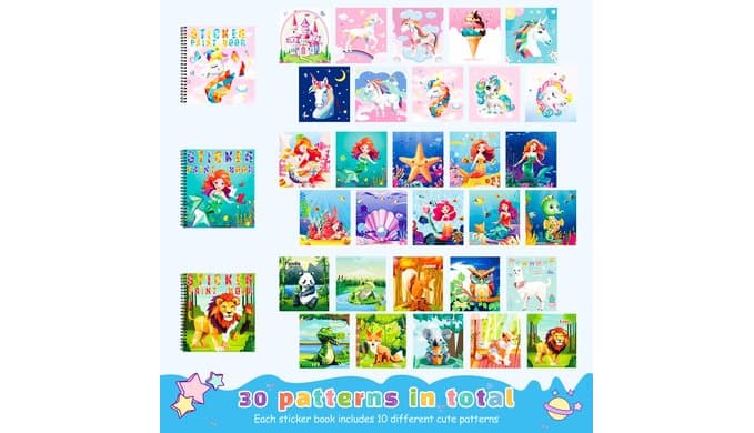 3Pcs Paint by Sticker Books for Kids 4-8, Sticker by Number Gifts thumbnail 4