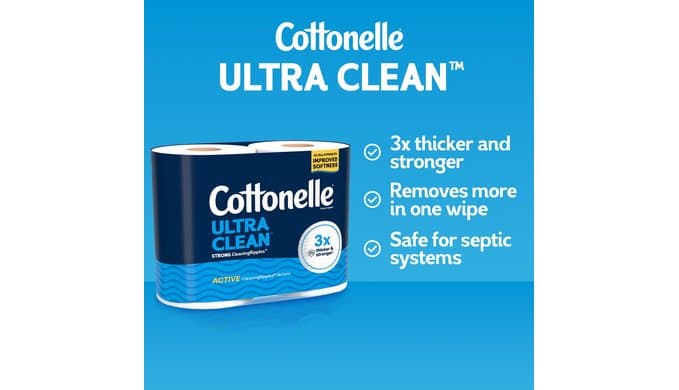 Cottonelle Ultra Clean Toilet Paper, 24 Family Mega Rolls=132 Regular Rolls thumbnail 5