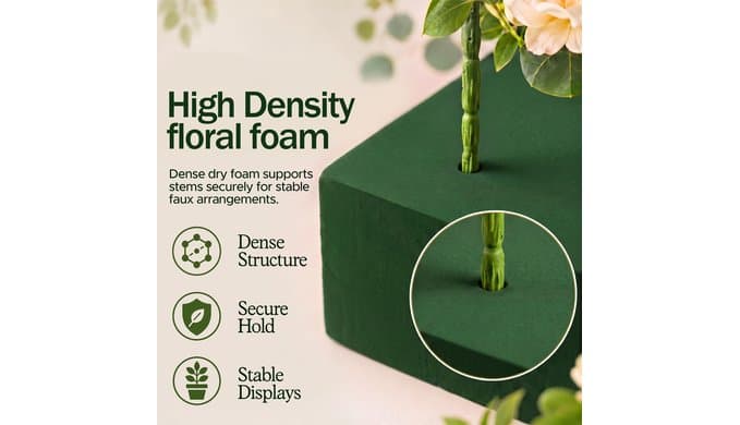 12 Pack Large Dry Floral Foam Blocks - Florist Foam Styrofoam for Artificial & Dried Flowers, Weddings and Planters Outdoor - Weather Resistant Dry Foams for DIY Projects (7.8X3.5X2.4 inch) thumbnail 3