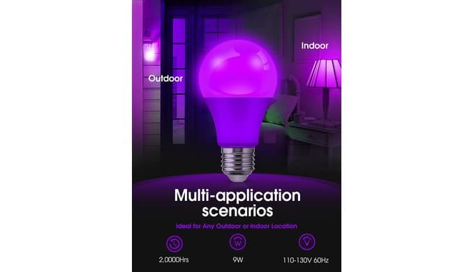 L LOHAS LED Halloween Orange Purple LED Light Bulbs Outdoor [4-Pack] thumbnail 2