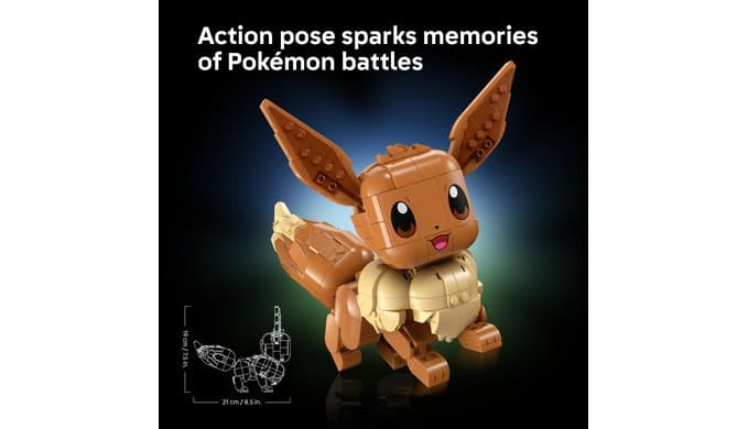 LEGO Pokémon Eevee - Collectible Building Set for Adults, Ages 18+ - Posable Pokémon Figure for Display - Desk, Bookshelf or Home Office Decor - Gift for Men & Women - 72151 thumbnail 5