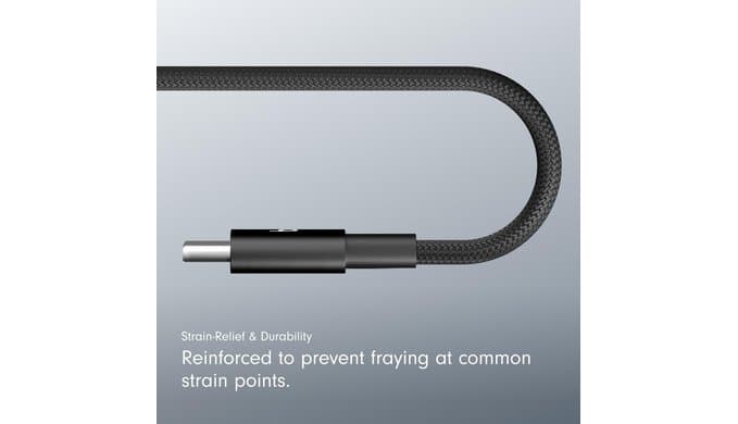 Beats USB-C to USB-C Woven Cable 2 Pack Fast Charging Durable/Tangle-Free Compatible Charger for Apple & Android Devices (1.5 m, 5 ft) - Bolt Black thumbnail 5