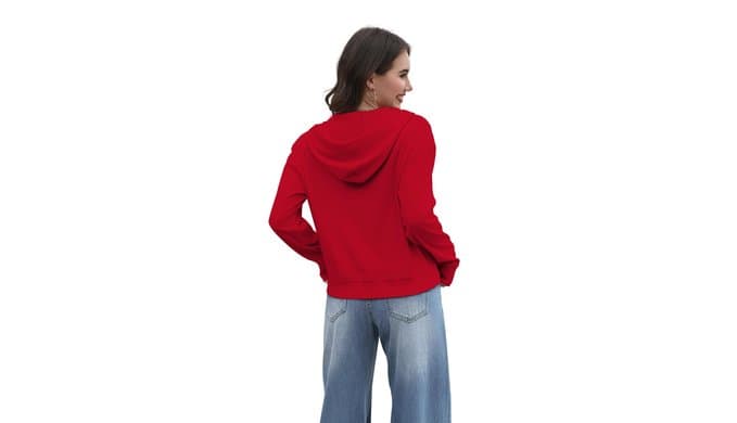 Womens Zip Up Hoodies Fleece Jacket Cropped Sweatshirt thumbnail 5