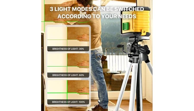 Self Leveling Laser Level with Tripod,DEGLASERS Green Cross Line Laser Level,Lazer Leveler Tool for Picture Hanging Construction Floor Tile Wall Home Renovation, Indoor Project, Battery Included thumbnail 4