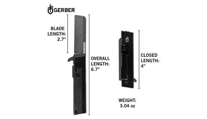 Gerber Quadrant EDC Folding Pocket Knife w/Clip, Plain Edge, Black Bamboo thumbnail 3