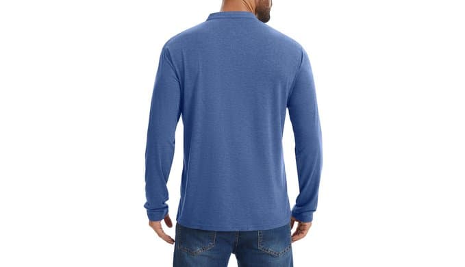 Men’s Henley Shirts Button Down V Neck Long Sleeve Relaxed Basic Tee Tops thumbnail 3
