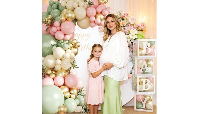 CROSSFINGERS Pink and Green Baby Shower Decorations for Girls thumbnail 5
