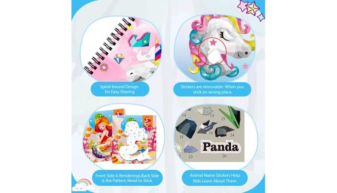 3Pcs Paint by Sticker Books for Kids 4-8, Sticker by Number Gifts thumbnail 5