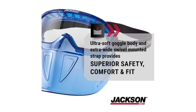 Jackson Safety GPL500 Clear Safety Goggles with Face Shield - ANSI Z87.1 thumbnail 3