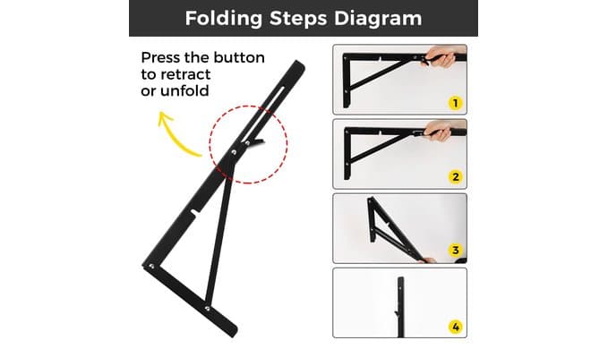 16 Inch Folding Shelf Brackets, 2 Pack Shelf Bracket Wall Mounted thumbnail 4