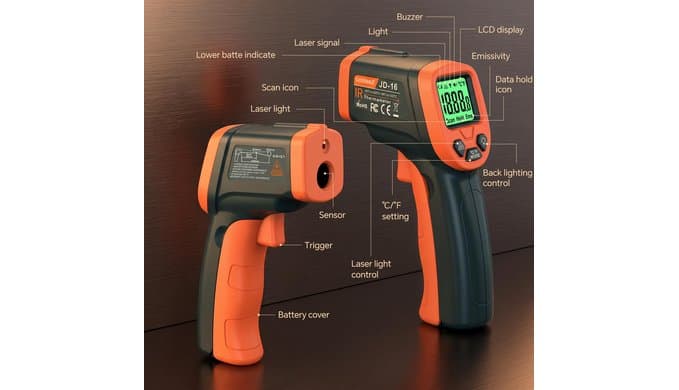 Infrared Thermometer Laser Temperature Gun, Adjustable Emissivity thumbnail 4