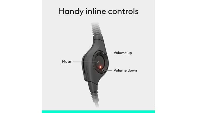 Logitech H390 Wired Headset PC/Laptop Stereo Headphones, USB-A, Black thumbnail 4