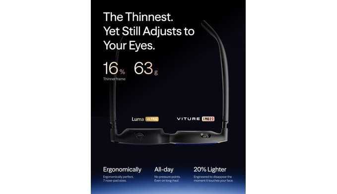 VITURE Pro 2 XR/AR Glasses - UltraClarity 3.0 Myopia Adjustment -5.0D 146" thumbnail 4
