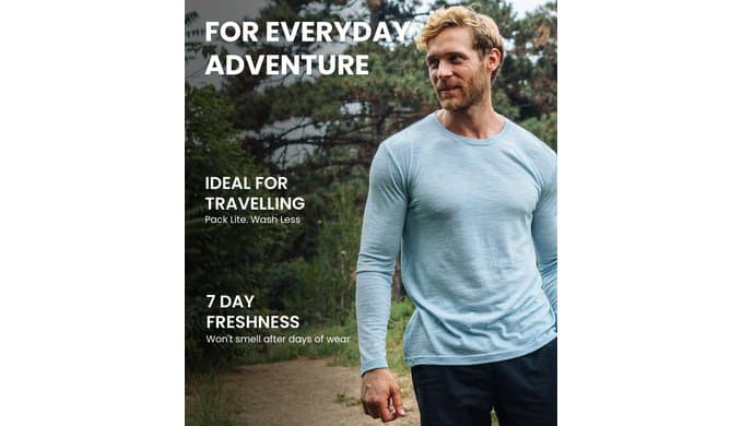 100% Merino Wool Base Layer Mens - Long Sleeve Thermal Shirts with Socks thumbnail 5