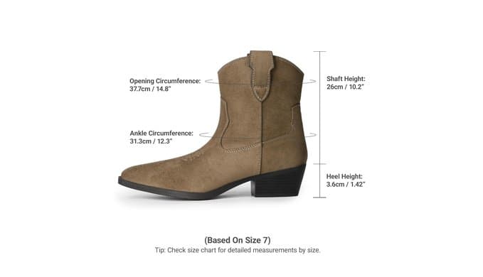 DREAM PAIRS Women Ankle Boots Chunky Heel Fashion Western Booties thumbnail 4