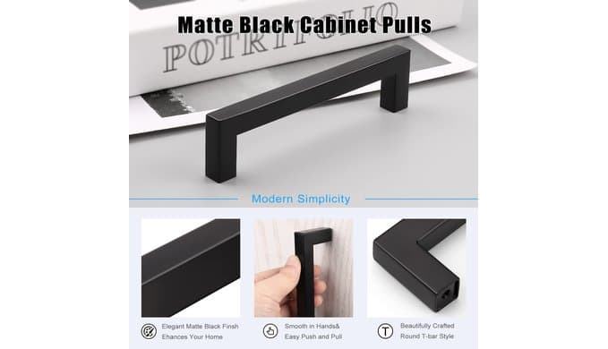 KNOBWELL Black Cabinet Handles 5 inch 30 Pack Cabinet Pulls Drawer Handles thumbnail 5
