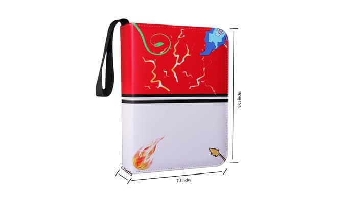 Trading Card Binder 4 Pocket 400 Cards, Zipper PU Leather Album thumbnail 3