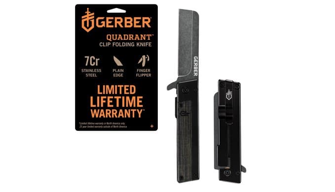 Gerber Quadrant EDC Folding Pocket Knife w/Clip, Plain Edge, Black Bamboo thumbnail 1