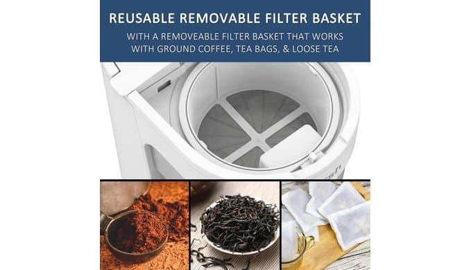 wirsh Iced Tea Maker with 3QT Pitcher, Iced Coffee Maker with Strength Control and Reusable Filter, Perfect For Iced Coffee, Latte, Tea, Lemonade, Flavored Water,White thumbnail 4
