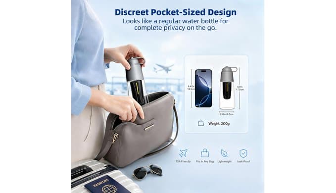 Xavilo Travel Portable Electric Bidet, 3 Pressure Levels & 2 Spray Modes thumbnail 5