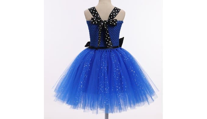 IMEKIS Girls Halloween Costume Blue Sparkly Tulle Tutu Dress with Headband Toddler Kids Police Cosplay Outfit 2-12T thumbnail 4