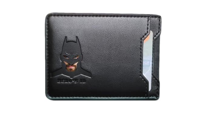 Bat Wallet-Personalized wallet Man Woman, Superhero Mask Slim (Card Holder),Bat ID Heroic wallet-Unique Valentine’s day Gift Birthday, Anniversary,Husband, Boyfriend,Father's day (Card Holder– Black) thumbnail 3
