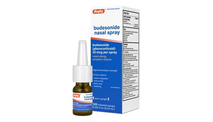 Rugby Budesonide Nasal Spray, Glucocorticoid 32 mcg, 0.285 Fl oz (8.43 mL) thumbnail 1