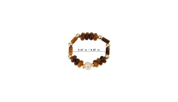 SIXFOX Natural Stone Stretch Beaded Rings for Women thumbnail 4