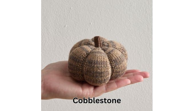 Set of 3 Cozy Mini Knit Pumpkins (Cobblestone Multi-Size Set) thumbnail 5