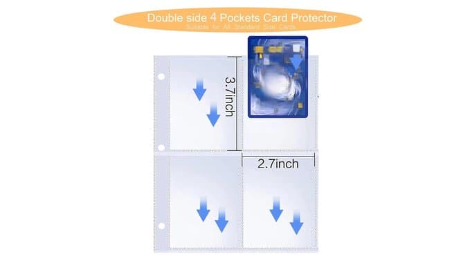 Trading Card Binder 4 Pocket 400 Cards, Zipper PU Leather Album thumbnail 4