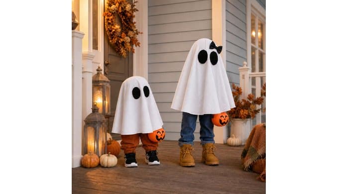 Halloween Decorations - 2 Pack Cute Standing Ghosts with Pumpkin Buckets - Scary Ghost Halloween Party Decoration for Indoor Outdoor Porch Yard Mantel Entryway Home Decor thumbnail 5