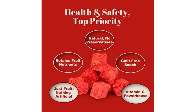 20oz Freeze Dried Strawberries Pieces, No Sugar & Additives Dry Fruit Snack thumbnail 5