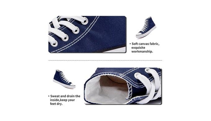 Womens Canvas Sneakers High Top Lace ups Casual Walking Shoes thumbnail 5